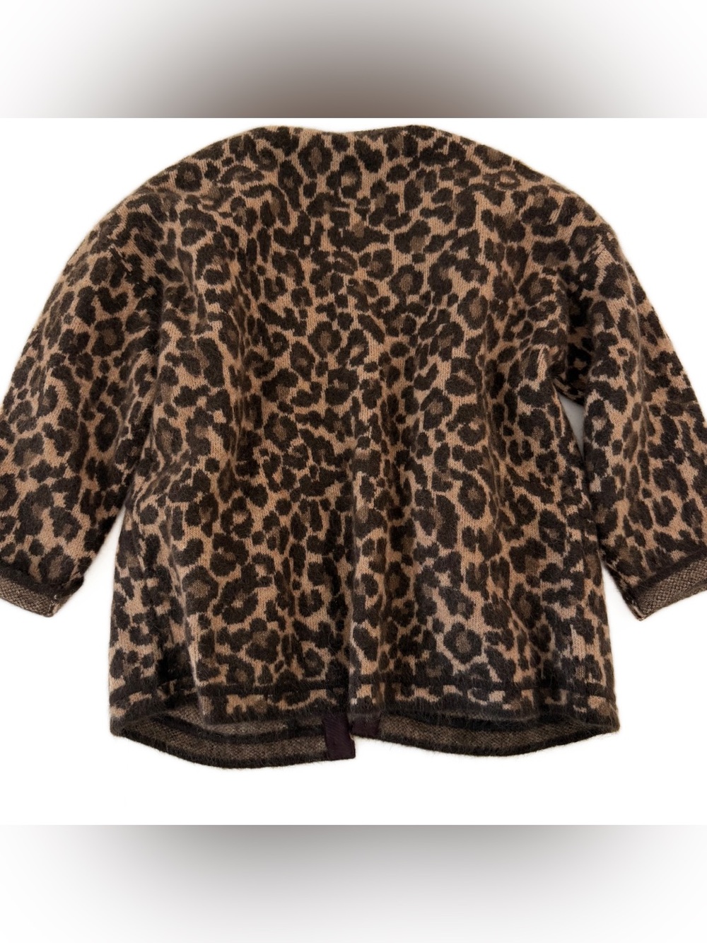 Sezane Cardigan Sweater Womens XXXL Nathael Leopard Mohair Cardigan - Picture 8 of 9